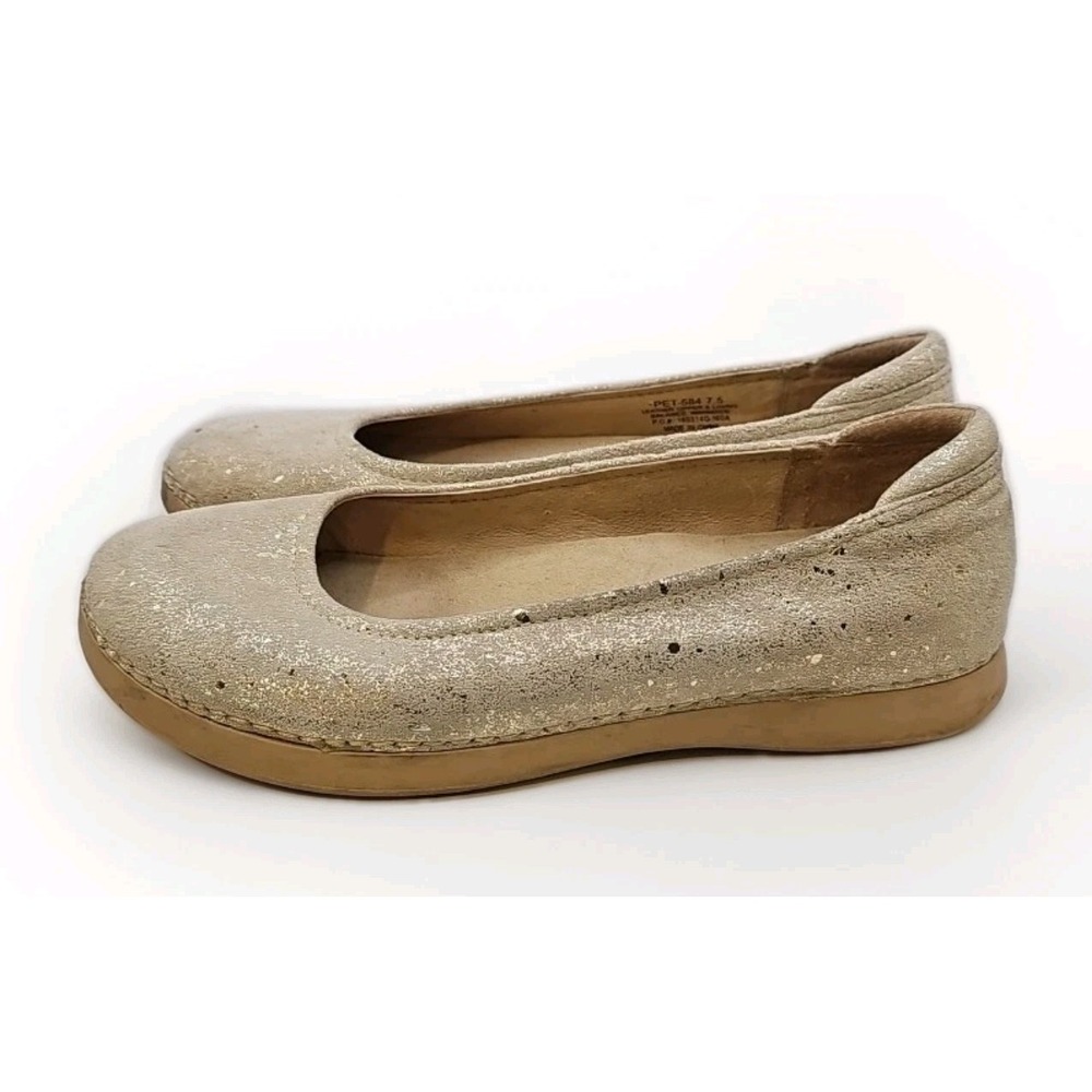 Alegria Petal Ballet‎ Flats Women's Shoes Sz 7.5 Metallic Suede Cushioned #374